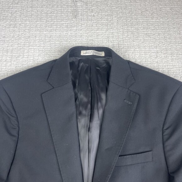 Joseph Abboud Blazer Mens 38L Black REDA Super 110s Wool 2 Button Jacket - Picture 2 of 16